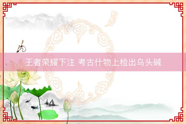 王者荣耀下注 考古什物上检出乌头碱
