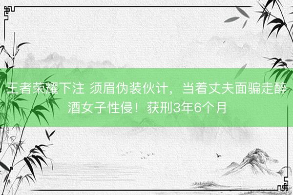 王者荣耀下注 须眉伪装伙计，当着丈夫面骗走醉酒女子性侵！获刑3年6个月