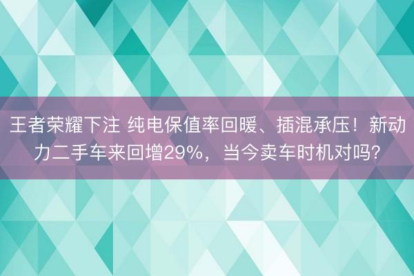 王者荣耀下注 纯电保值率回暖、插混承压！新动力二手车来回增29%，当今卖车时机对吗？