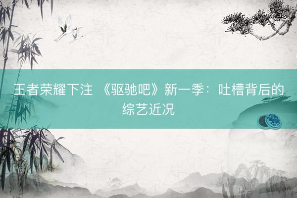 王者荣耀下注 《驱驰吧》新一季:吐槽背后的综艺近况