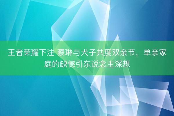王者荣耀下注 蔡琳与犬子共度双亲节，单亲家庭的缺憾引东说念主深想