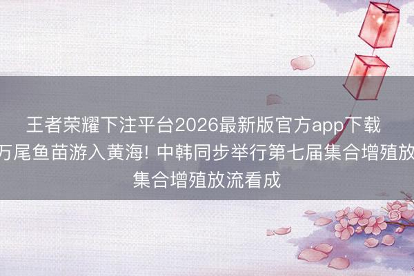 王者荣耀下注平台2026最新版官方app下载 700多万尾鱼苗游入黄海! 中韩同步举行第七届集合增殖放流看成